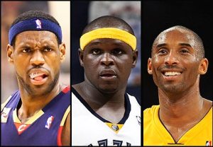 Early  season  MVP  candidates  ?  The  Cavaliers' LeBron  James,  the  Grizzlies'  Zach  Randolph   and  the  perennial  fan  favorite   , Kobe  Bryant  of the Lakers  .     picture appears  courtesy  of  NBAE/ Getty  Images  ................