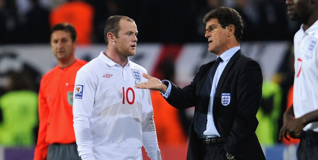 Rooney (left) is seen here alongside English national soccer coach Fabio Capello. The two hope to be part of the of a triumphant English excursion and success in South Africa this summer at the 2010 FIFA World Cup to be held in South Africa. Daily Mirror UK/ Peter LaMott ............